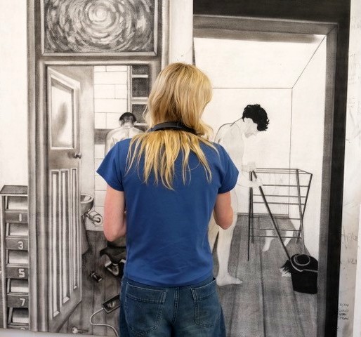 Alexandra Plum with artwork